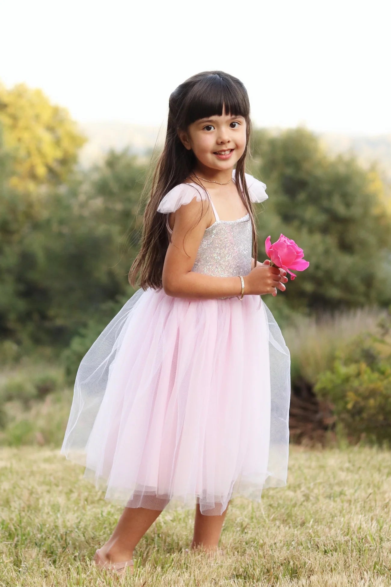 Abito con Paillettes Rosa