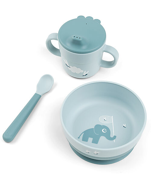 Set Pappa Foodie - Ciotola Tazza e Cucchiaio - Elphee Blu