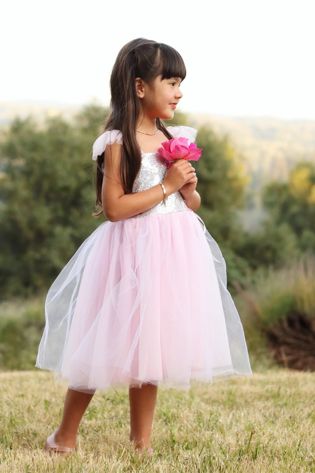 Abito con Paillettes Rosa