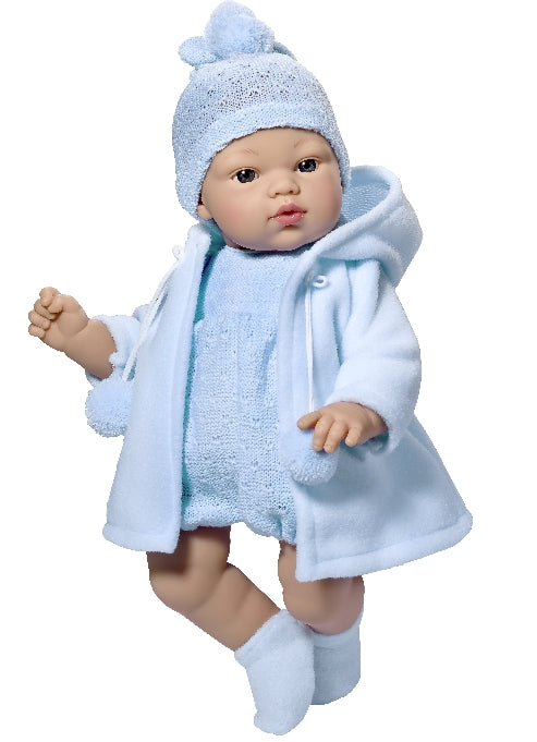Bambola Koke 36cm Cappotto Azzurro