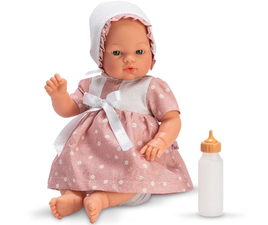 Bambola Koke 36cm Vestito Rosa Margherite