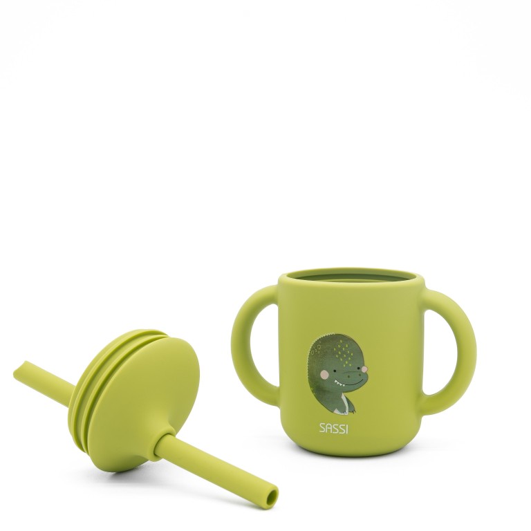 Bicchiere con Cannuccia in Silicone Dinosauro Cracky