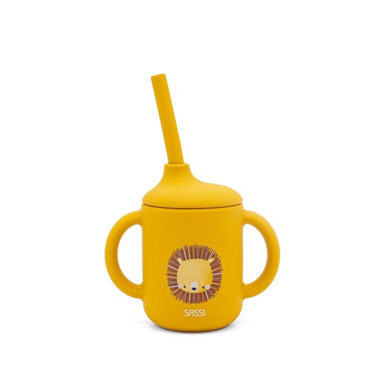 Bicchiere con Cannuccia in Silicone Leone Chompy