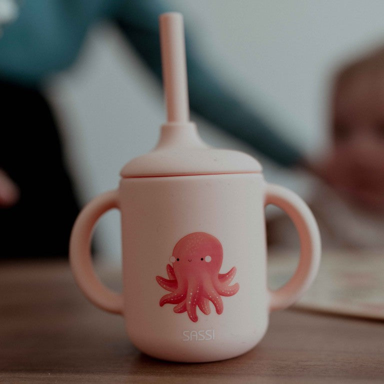 Bicchiere con Cannuccia in Silicone Polpo Slurpy