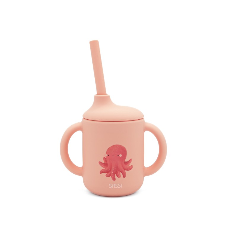 Bicchiere con Cannuccia in Silicone Polpo Slurpy