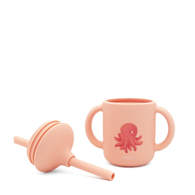 Bicchiere con Cannuccia in Silicone Polpo Slurpy