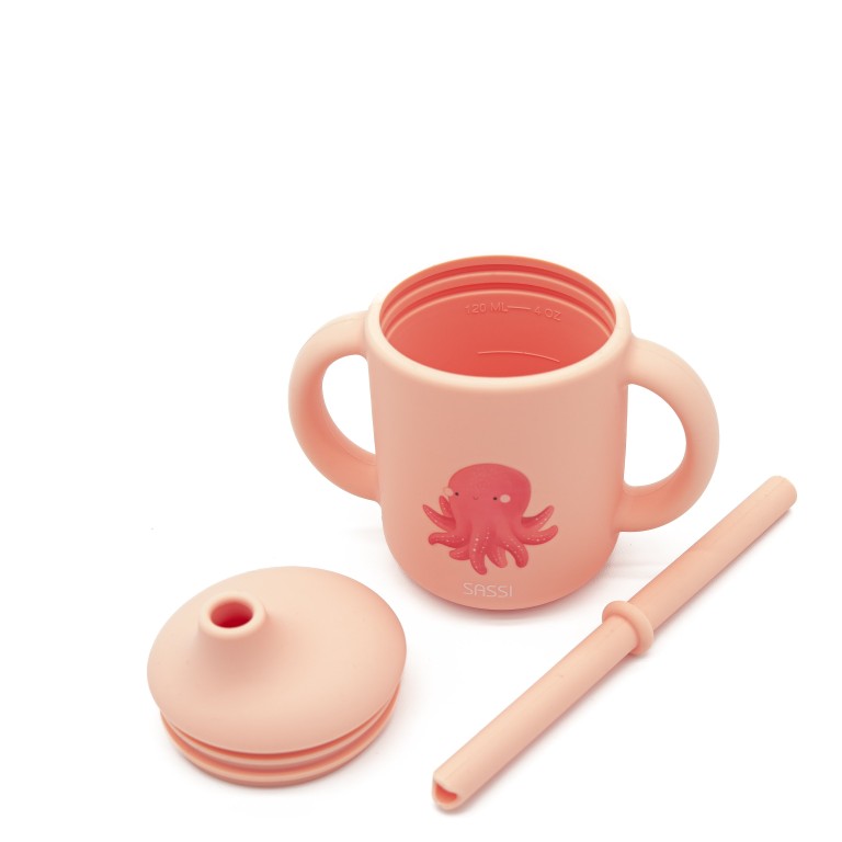 Bicchiere con Cannuccia in Silicone Polpo Slurpy