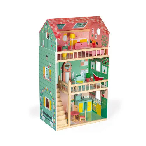 Casa delle Bambole in Legno Happy Day su 3 Piani