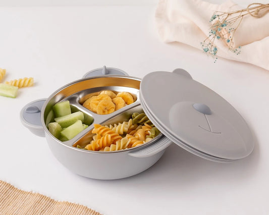 Contenitore termico per alimenti in acciaio INOX grigio