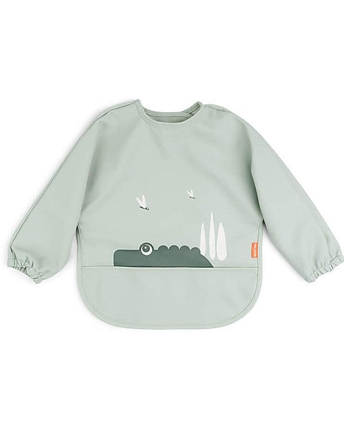 Bavaglio a Maniche Lunghe Impermeabile con Tasca Croco Verde