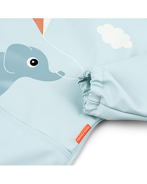 Bavaglio a Maniche Lunghe Impermeabile con Tasca - Elphee Blu