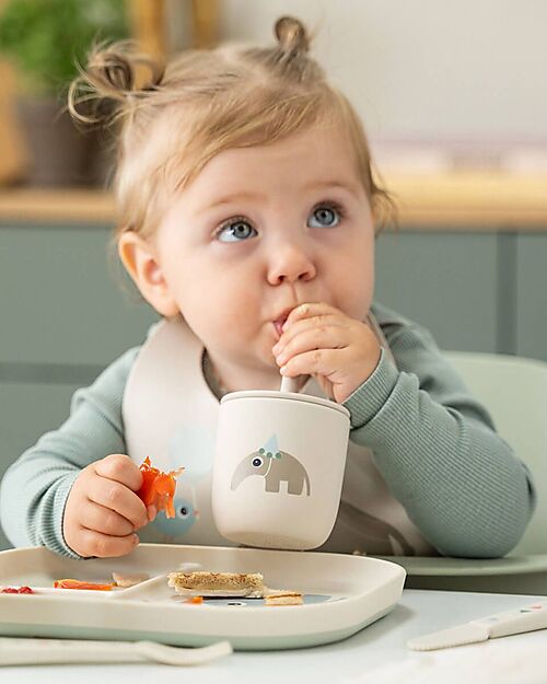 Set 2 Tazze con Tappo e Cannuccia 120 ml - Playground Verde