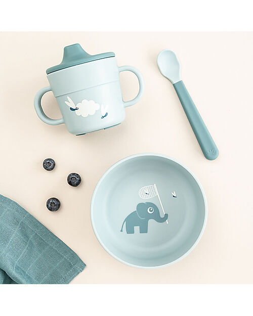 Set Pappa Foodie - Ciotola Tazza e Cucchiaio - Elphee  Blu