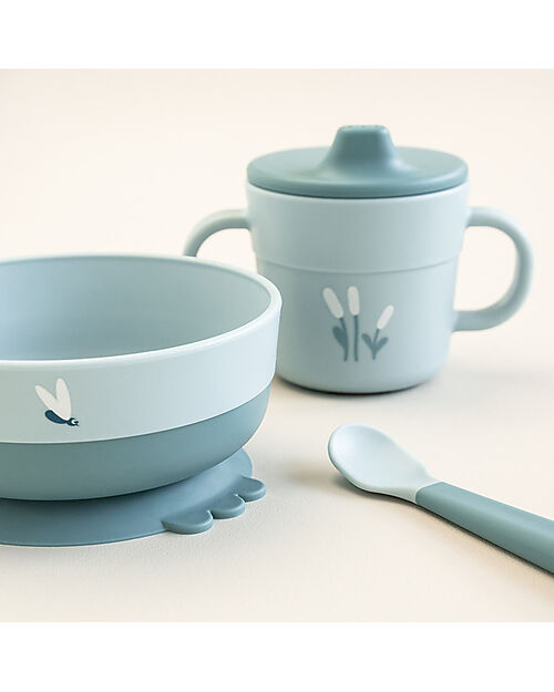 Set Pappa Foodie - Ciotola Tazza e Cucchiaio - Elphee  Blu