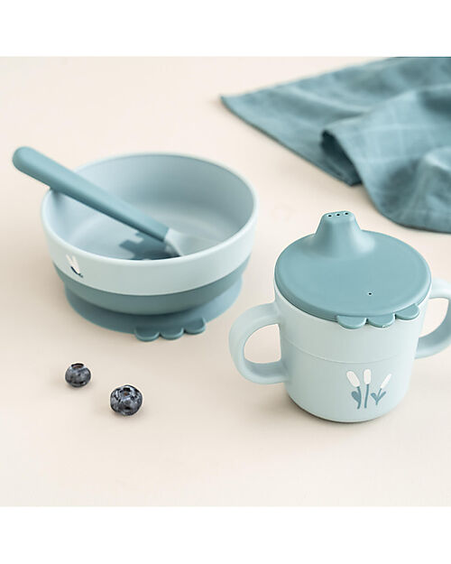 Set Pappa Foodie - Ciotola Tazza e Cucchiaio - Elphee  Blu