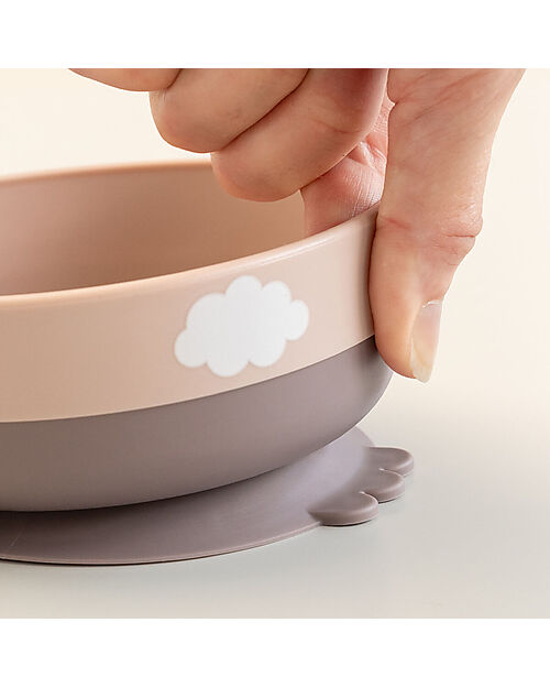Set Pappa Foodie - Ciotola Tazza e Cucchiaio - Happy Clouds Rosa Cipria