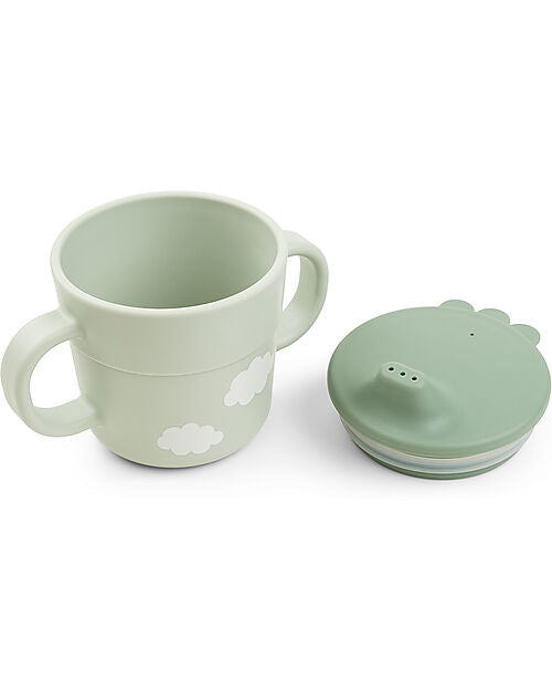 Set Pappa Foodie - Ciotola Tazza e Cucchiaio - Happy Clouds Verde