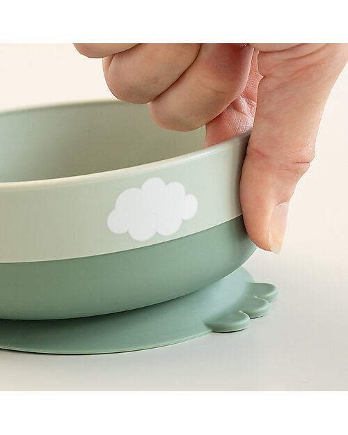 Set Pappa Foodie - Ciotola Tazza e Cucchiaio - Happy Clouds Verde