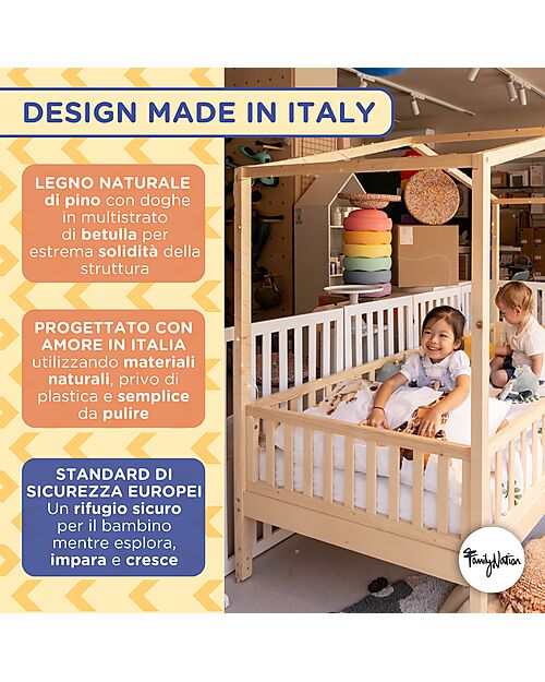 Letto Montessori Evolutivo Evi 4 in 1 - 200x90 cm