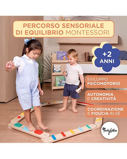Percorso di Equilibrio in Legno Montessori