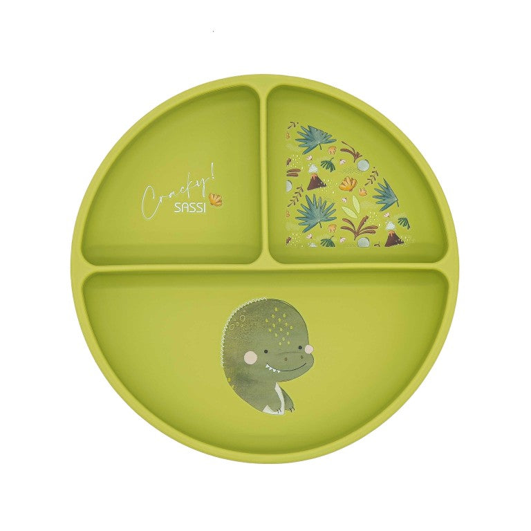 Piatto in Silicone con Ventosa Dinosauro Cracky