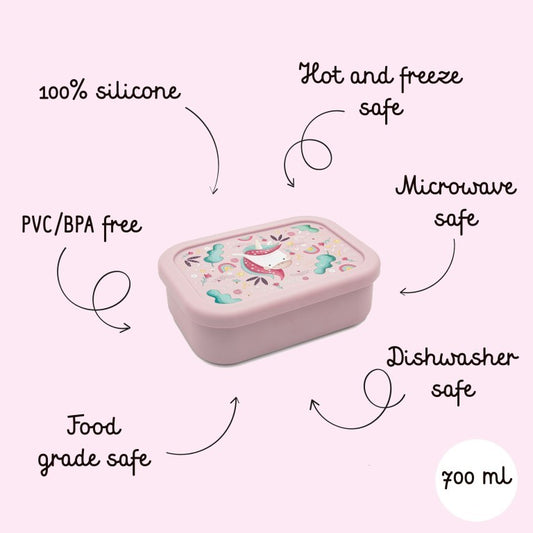 Lunch Box in Silicone Unicorno Sparkly
