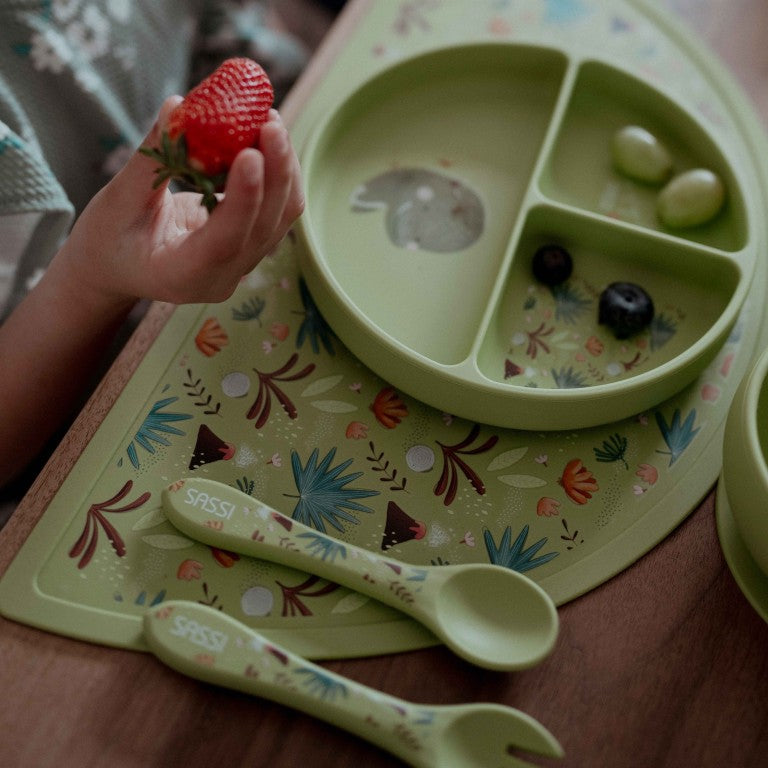 Posate in Silicone Dinosauro Cracky