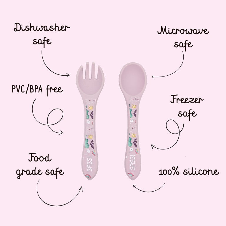 Posate in Silicone Unicorno Sparkly