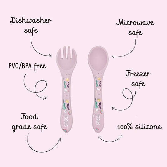 Posate in Silicone Unicorno Sparkly