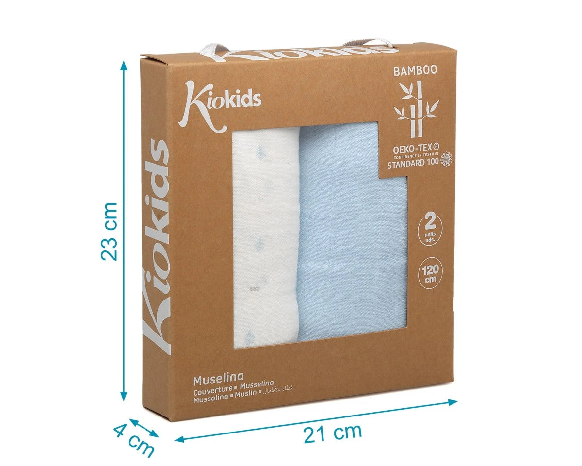 Set 2 mussoline Azzurro