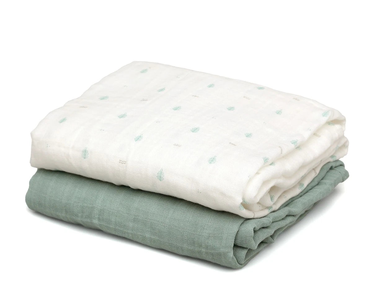 Set 2 mussoline Verde Salvia