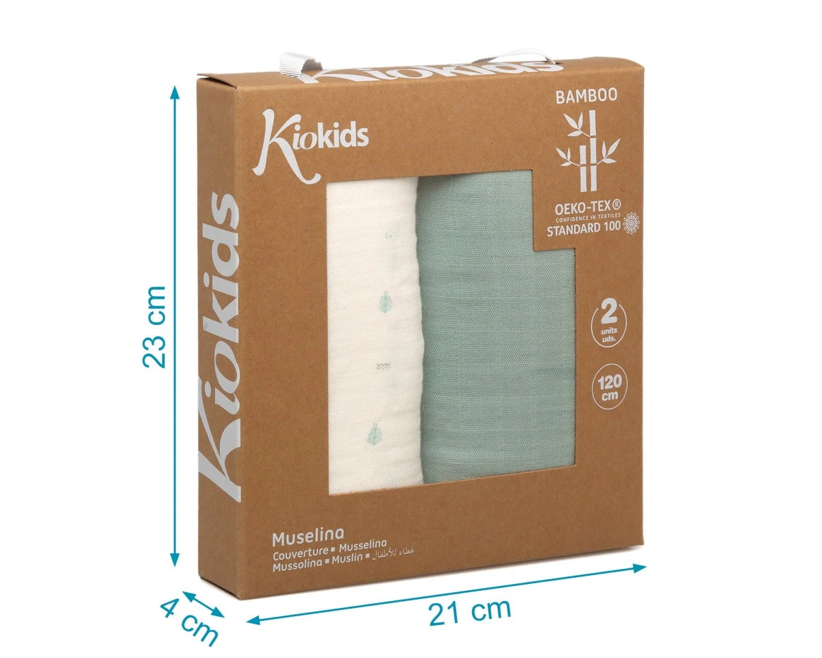 Set 2 mussoline Verde Salvia